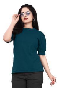 Camiseta sin mangas sólida para mujer importada, duradera y cómoda, cuello redondo, longitud corta, artículos en stock, sin métodos de impresión - Product Image 3