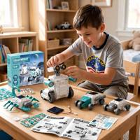 Kit de création de robot à énergie solaire 16 en 1, ensemble de construction mécanique DIY, jouet scientifique et d'ingénierie STEM pour enfants, cadeau de découverte