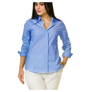 Chemise pour femme à manches longues en coton tissé 100% vert kaki - Style simple et tendance - Product Image 5