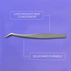 แหนบต่อขนตาสแตนเลสแบบมืออาชีพ ปลายโค้ง สำหรับต่อขนตาแบบวอลุ่ม แยกขนตา ใช้ในร้านเสริมสวย - Product Image 4