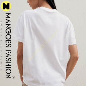 T-shirt en jersey de coton léger uni pour femme, avec logo éblouissant, nouvelle mode, manches courtes, respirant, idéal pour l'été, vente en gros - Product Image 4