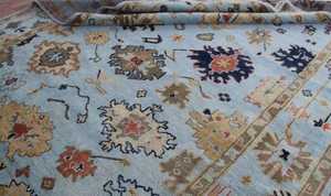 Oushak Tapis de couloir à fleurs bleues faits à la main Ensembles de tapis de salon de haute qualité pour la maison et l'hôtel Commande minimum 1 pièce - Product Image 6