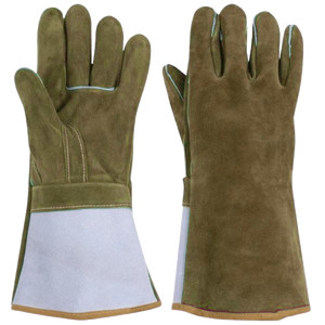Guantes de cuero de vaca de primera calidad, chaleco de larga duración resistente a la abrasión, protección de manos para soldador de barbacoa, logotipo personalizado - Product Image 3