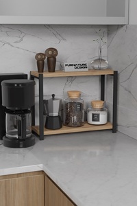 Organisateur de salle de bain et de cuisine, étagère à épices double niveau sur pied, non pliable, pour comptoir de cuisine - Product Image 6