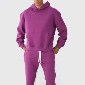 Survêtement Slim Fit en molleton de coton biologique pour hommes, ensemble de pantalons de sport et de sweat à capuche pour hommes, survêtements pour hommes - Product Image 5