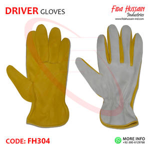 Vente en gros de gants de travail en cuir de vachette jaune sans doublure en cuir de vachette avec clé de pouce style Fahrerhandschuhe pour hommes - Product Image 3