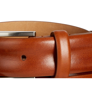 Cintura Casual da Uomo Tasso Elba in Pelle di Vacchetta Marrone, Lunghezza Personalizzabile, Taglia 36 REG con Fibbia in Lega e Logo Personalizzato - Product Image 3