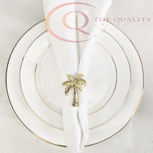 Ensemble d'anneaux de serviette en métal élégant, conçu pour les tables à manger, avec un look luxueux et élégant pour les mariages et les occasions spéciales - Product Image 3