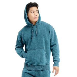 Sweat-shirt unisexe à capuche unisexe épais et lavé, avec imprimé personnalisé, épaules tombantes, 100% coton, polaire française - Product Image 1