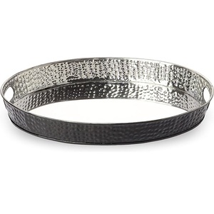 Produit exclusif Plateau de service rond noir métallique élégant avec plateau décoratif de table à manger fini de haute qualité - Product Image 6