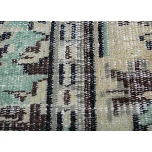 Tapis en laine verte vintage fait main, grand format, style bohème, motif rectangulaire abstrait pour entrée et couloir - Pae-2782 - Product Image 3