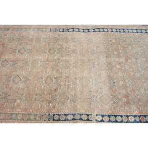 3.6x10.5 ft <b>Runner</b> Turkish <b>Rug</b>, Brown Bordered Vintage <b>Rug</b> - Product Image 4