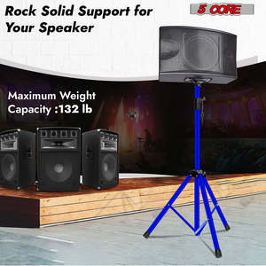 5 Core Speaker Stand <b>Tripod</b> Heavy Duty Adjustable 72" Universal Mount for PA DJ Studio w Bag - Product Image 5