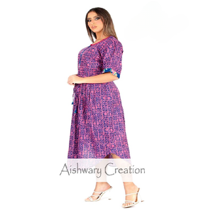 Handmade Indian Cotton Tunic Top – 100% Cotton Hand Block Printed Floral Design Casual Ethnic Midi Length Blouse for Women - Product Image 6