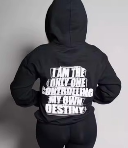 Custom Streetwear Tracksuits High Quality Flare Sweatpants and Stacked Crop Boxy Foam Print Hoodie Vendor <b>Bulk</b> Custom Tracksuit - Product Image 3