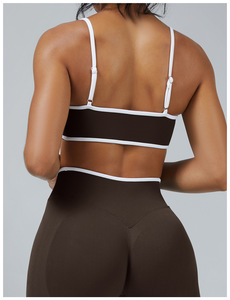Haut de yoga sans couture pour femme personnalisable, séchage rapide, respirant, soutien-gorge de sport, dos halter, léger, gym, spandex/nylon - Product Image 6