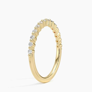 Bague de mariage demi-éternité en diamant de laboratoire, classique, en or rose 10K/14K, pour anniversaire, usage quotidien, avec diamants véritables - Product Image 1