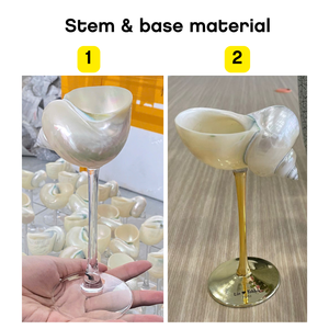 แก้วไวน์เปลือกหอยมุกที่ไม่เหมือนใครสำหรับปิ้งแชมเปญเสร็จแล้วในเวียดนามสำหรับงานแต่งงานและวันครบรอบ - Product Image 6