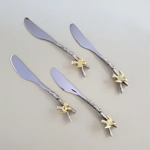 ¡Novedad de 2024! Juego de 3 cuchillos para queso, esparcidor único de nuevo diseño en acero inoxidable, Metal, logotipo personalizado, herramientas para queso de cocina casera - Product Image 5