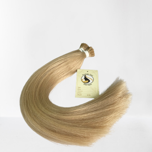 Livraison gratuite, cuticules alignées, cheveux humains blonds à Double dessin, Extension de cheveux naturels lisses, I Tip, qualité supérieure - Product Image 1