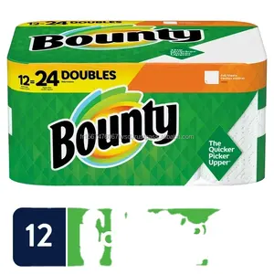 Toalhas de papel bounty, branco, 12 rolos duplos = 24 rolos regulares, 12 ct