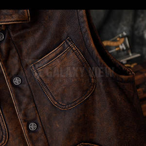 OEM Service <b>Mens</b> <b>Vest</b> Latest Design <b>Men</b> Leather <b>Vest</b> Winter Low MOQ <b>Men</b> Leather <b>Vest</b> For Sale - Product Image 5