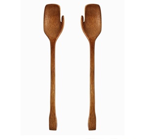 Juego de utensilios negros 11 piezas Cocina Mango Madera Ensalada Servidores Juego de 2 SERVIDORES DE ENSALADA DE MADERA JUEGO DE 2 HECHO A MANO ÚNICO KETCHENWAR - Product Image 3