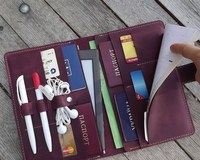 Cartera de Viaje de Cuero Vintage Personalizable, Porta Pasaportes Familiar para 4, 6, 8, 10 Pasaportes, Organizador de Documentos con Cierre de Botón y Protección RFID