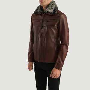 Vente en gros de nouvelles vestes lavées personnalisées Veste en cuir Manteaux pour hommes à la mode pour jeunes 2025 Style américain Automne Hiver pour hommes - Product Image 2