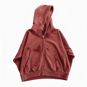 Sudadera con Capucha Extra Grande de Invierno Personalizada, 100% Algodón, Gruesa, 450 g/m², Felpa, Lavado Ácido, Bolsillo, Estilo Vintage Y2K, Ropa Urbana - Product Image 4