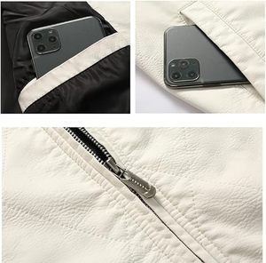 Chaqueta de cuero informal con cinturón para motocicleta, abrigo de motorista con cremallera para hombre, OEM diseño personalizado, cuello levantado de alta calidad para invierno - Product Image 5