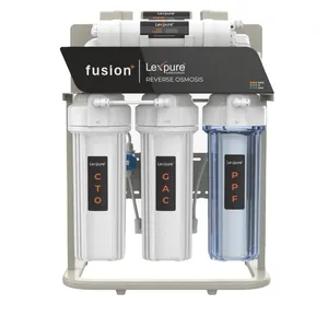 Lexpure Fusion RO System 75/100 Gpd 5,6, Pompa Booster Filter 7 Tahap 2000/3000/4000 Filtrasi Membran Tds dengan Keran
