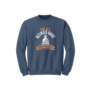 Sweat-shirt en mélange de coton avec des thèmes de bouddha imprimés Style décontracté 12 options de couleur 260-280 Placement de conception personnalisable GSM lourd - Product Image 1