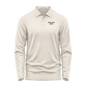 Polo de golf personnalisé pour hommes à manches longues en polyester/spandex extensible à séchage rapide vêtements de golf de coupe athlétique de l'usine du Vietnam - Product Image 3