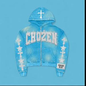 Custom Vintage Zip-Up Street Style Sportswear Pantalones acampanados transpirables Bordado Desgastado Efecto lavado Loose Fit Chándales - Product Image 6