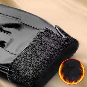 Gants d'hiver imperméables en similicuir et cachemire pour hommes, mitaines de conduite chaudes pour moto, cyclisme, écran tactile, sports de plein air - Product Image 5