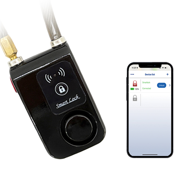 110dB Alarm Keyless Waterproof Smart Bicycle Lock Anti-theft Siren Cycle Cable Padlock with Mobile APP