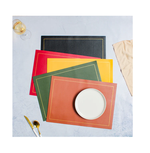 Leather Washable Table <b>Mats</b> Anti-fouling <b>Dinner</b> Plates Bowl <b>Mats</b> Non-slip Decorative Accessories at Affordable Price - Product Image 1