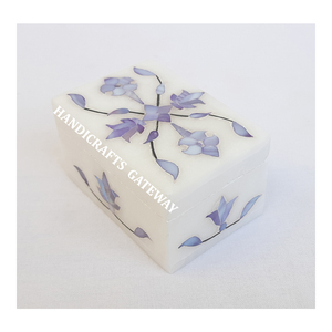 Joyero de mármol con precios al por mayor indios de forma rectangular, recuerdo de boda personalizado, nácar hecho a mano para regalo de niña - Product Image 1