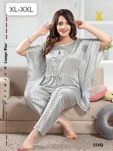 Hermoso vestido más elegante vestido de tendencia trajes de noche de satén pesado con trabajo impreso digital Fabricación de moda de mujer de la India - Product Image 3