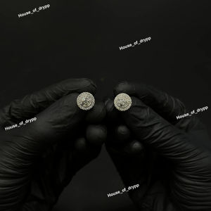 Baguette & Round Cut Moissanite Diamond Stud <b>Earrings</b> 925 Silver Iced Out Double <b>Halo</b> Set Hip Hop Unisex Party Wear Jewelry - Product Image 1