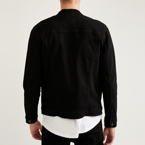 Chaqueta vaquera personalizada de alta calidad, de diseño elegante chaqueta vaquera, chaqueta ajustada negra para hombre - Product Image 3