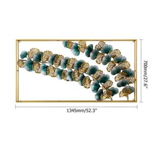 Escultura pulida moderna y de lujo, artesanía hecha a mano de hierro para la decoración de su hogar, hoja con marco de hierro - Product Image 3