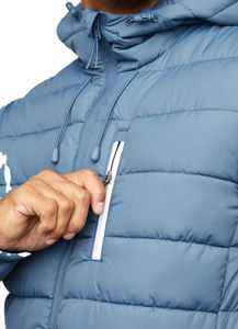 Precio al por mayor logotipo personalizado de impresión de invierno impermeable acolchado burbuja Chaqueta brillante abajo chaqueta acolchada hombres - Product Image 6