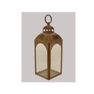 Lanterne en métal aux prix les plus bas avec finition dorée et poignée suspendue Lanterne de forme carrée à vendre par les exportateurs - Product Image 1