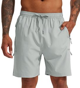 กางเกงขาสั้นผู้ชายแห้งเร็วแนวสตรีทระบายอากาศได้ดีกางเกงขาสั้นคาร์โก้กีฬากลางแจ้งมีกระเป๋าลายพื้น - Product Image 2