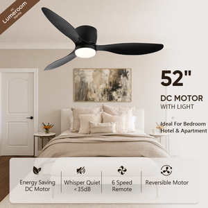 52 Inch <b>Ceiling</b> Light <b>with</b> <b>Fan</b>,Smart Low Profile <b>Ceiling</b> <b>Fan</b> <b>with</b> <b>Remote</b> APP Alexa for Bedroom Patio - Product Image 1