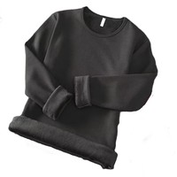 Chemise de base thermique doublée en polaire pour homme, personnalisable par OEM, épaisse, chaude pour l'hiver, coupe régulière, manches longues, col rond, fil teint