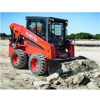 Chargeuse compacte sur chenilles Kubota SSV65 d'occasion, machine hydraulique compacte pour la construction, l'aménagement paysager, l'agriculture, la manutention de matériaux et le terrassement