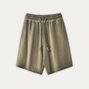 100% coton lavé à l'acide Bermuda taille haute respirant imprimé cordon tricoté Style décontracté hommes mi OEM disponible - Product Image 6